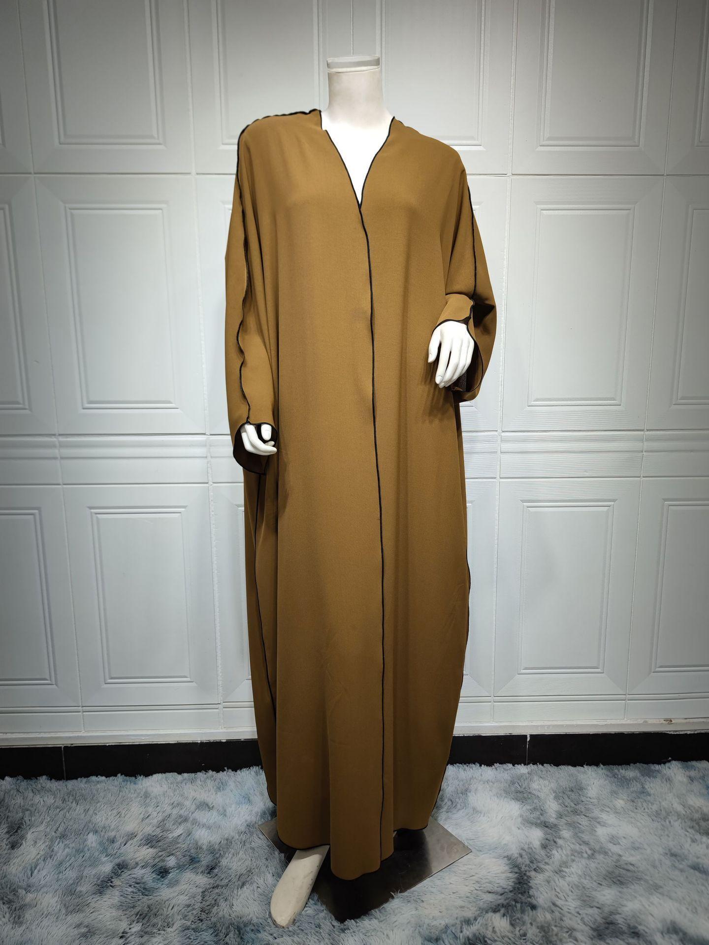 HASASERIES HS0677 White Panelled Abaya Robe