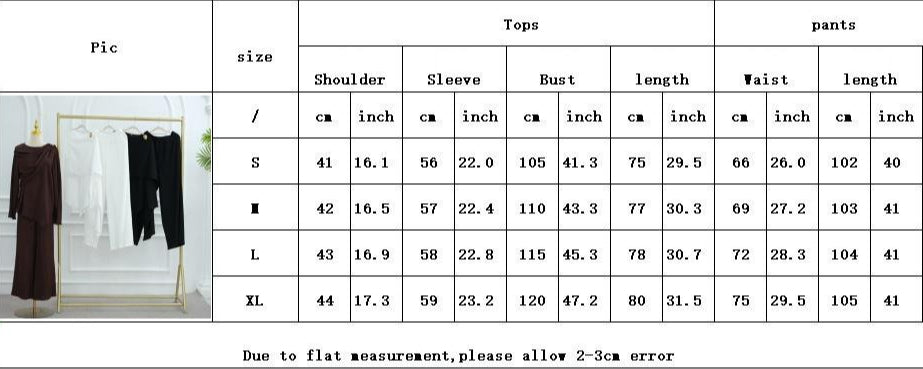 HS6568 Solid Color Design Top + Pants Two-piece Set for Daily Personality Wear