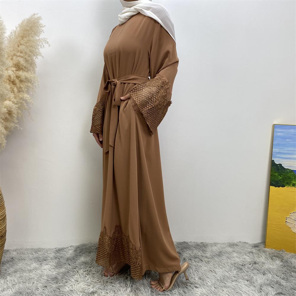 Robe longue en dentelle à la mode musulmane HASASERIES HS1084