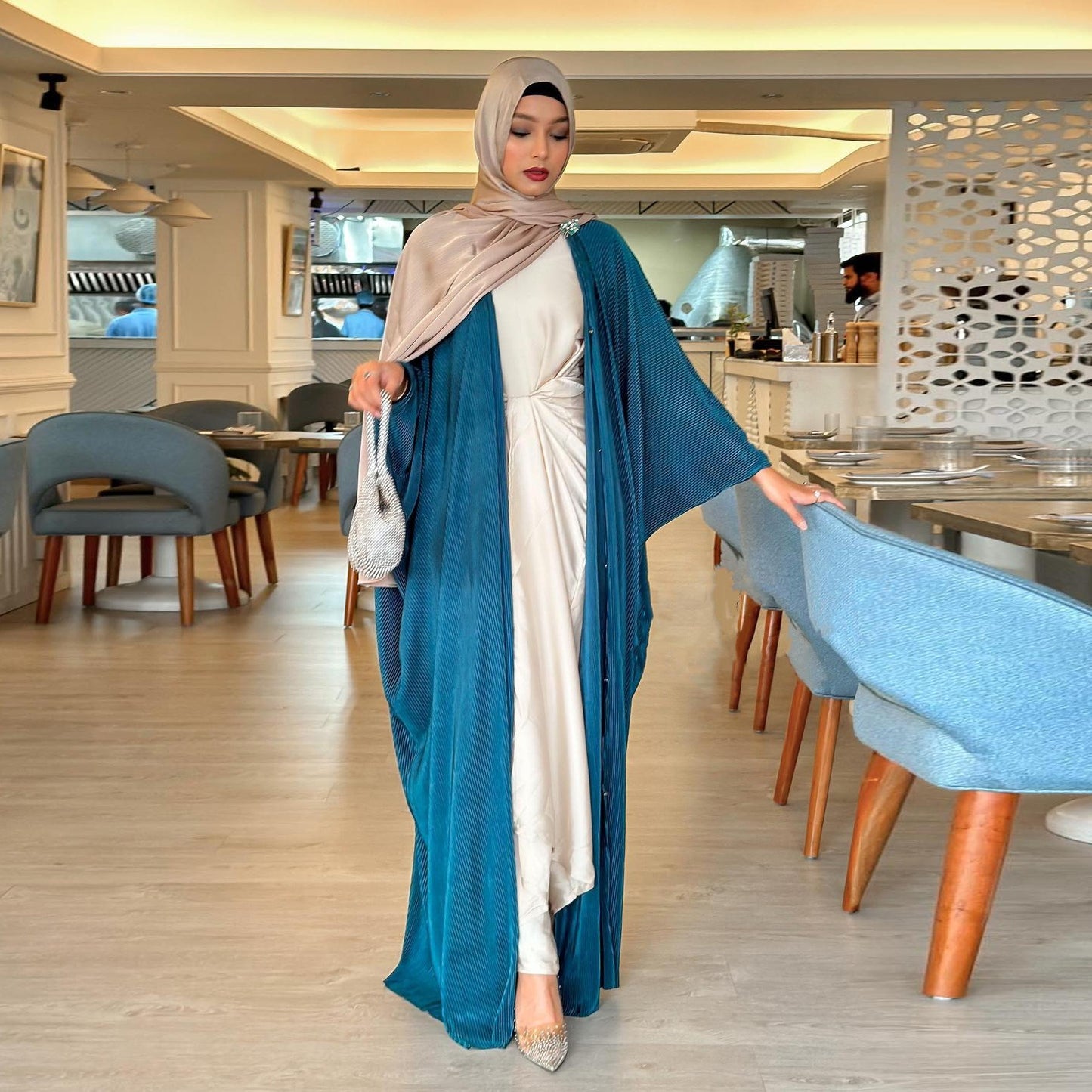 HASASERIES HS1033 Robe Abaya Vêtements d'extérieur