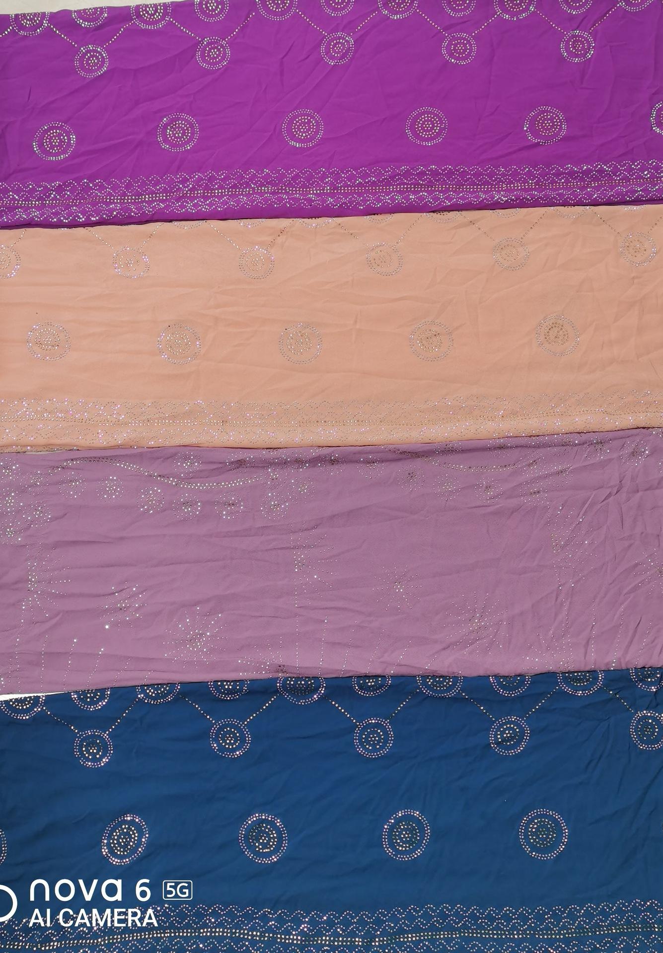 HASASERIES HS1035 Chiffon Fabric Diamond Headband