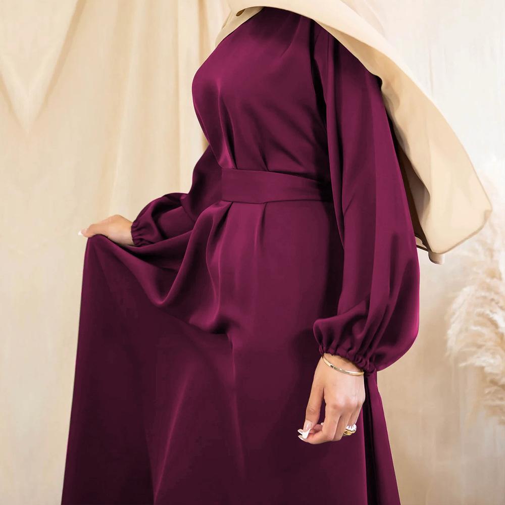 HASASERIES HS0708 Solid Color Robe Dress