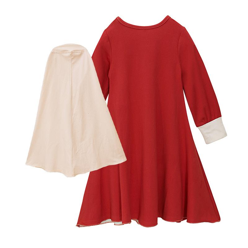 HASASERIES HS1201 Ensemble 2 pièces, Abaya pour enfant avec Khimar une couche.