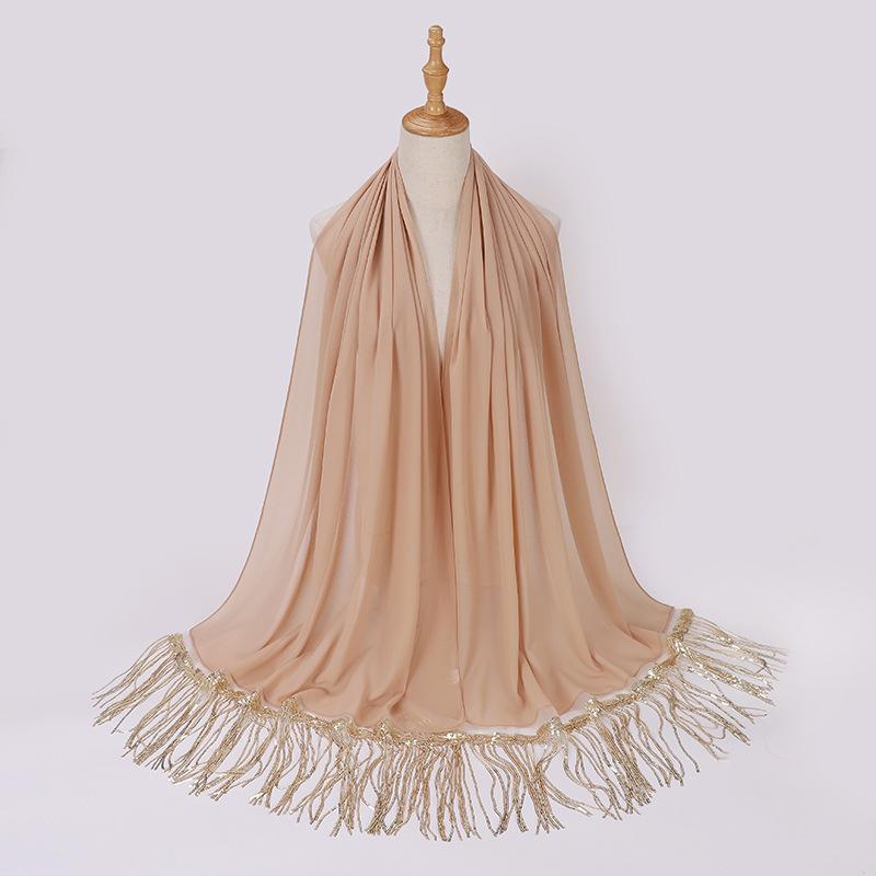 HASASERIES HS1139 Pearl Chiffon Scarf