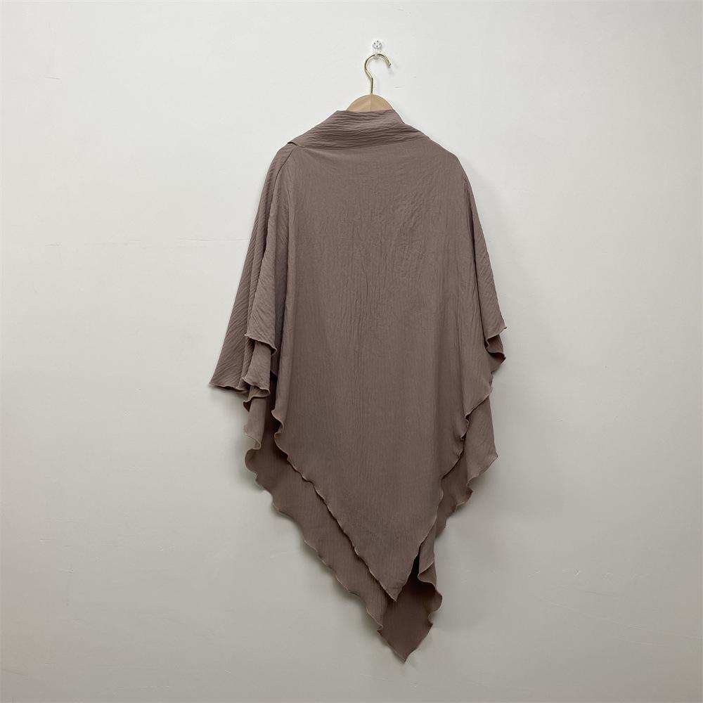 HS0457 2-layer Crepe Khimar Solid Color