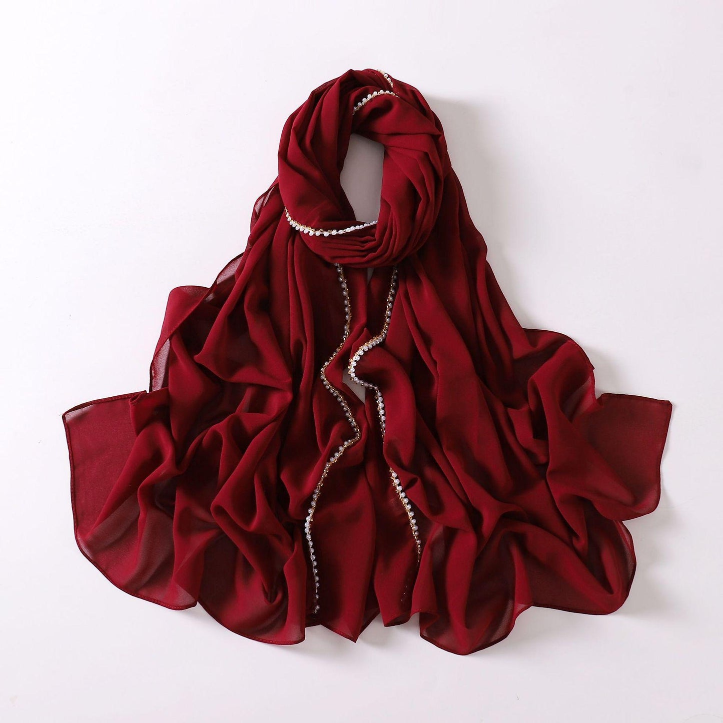 HASASERIES HS1116 Pearl Chiffon Headband Hijab