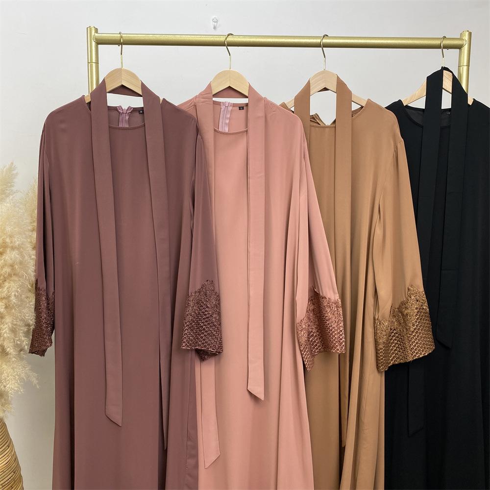Robe longue en dentelle à la mode musulmane HASASERIES HS1084