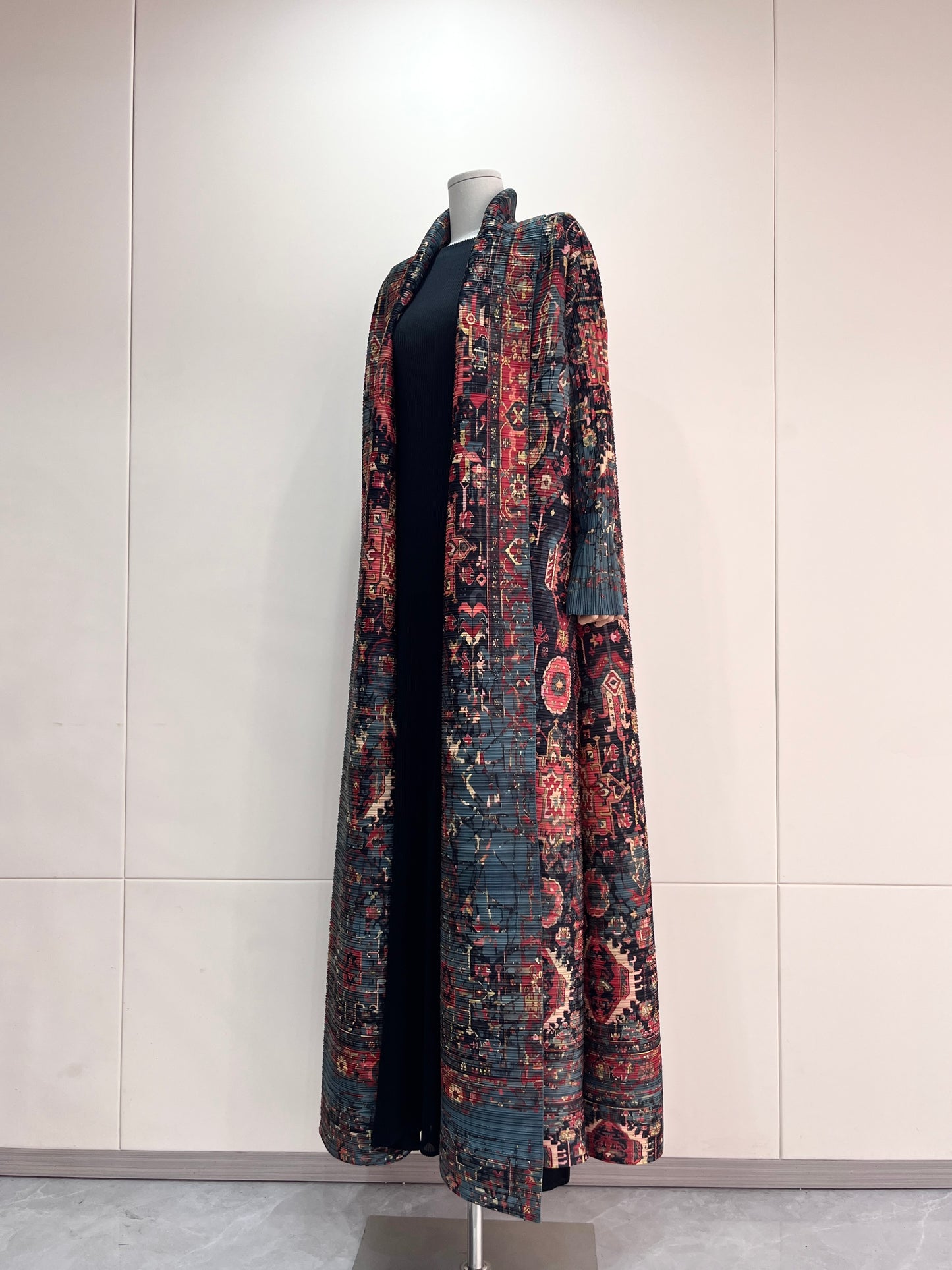 HASA Inclusive Sizing Crinkle Pleated Georgette Ramadan Stretchy Abaya-1