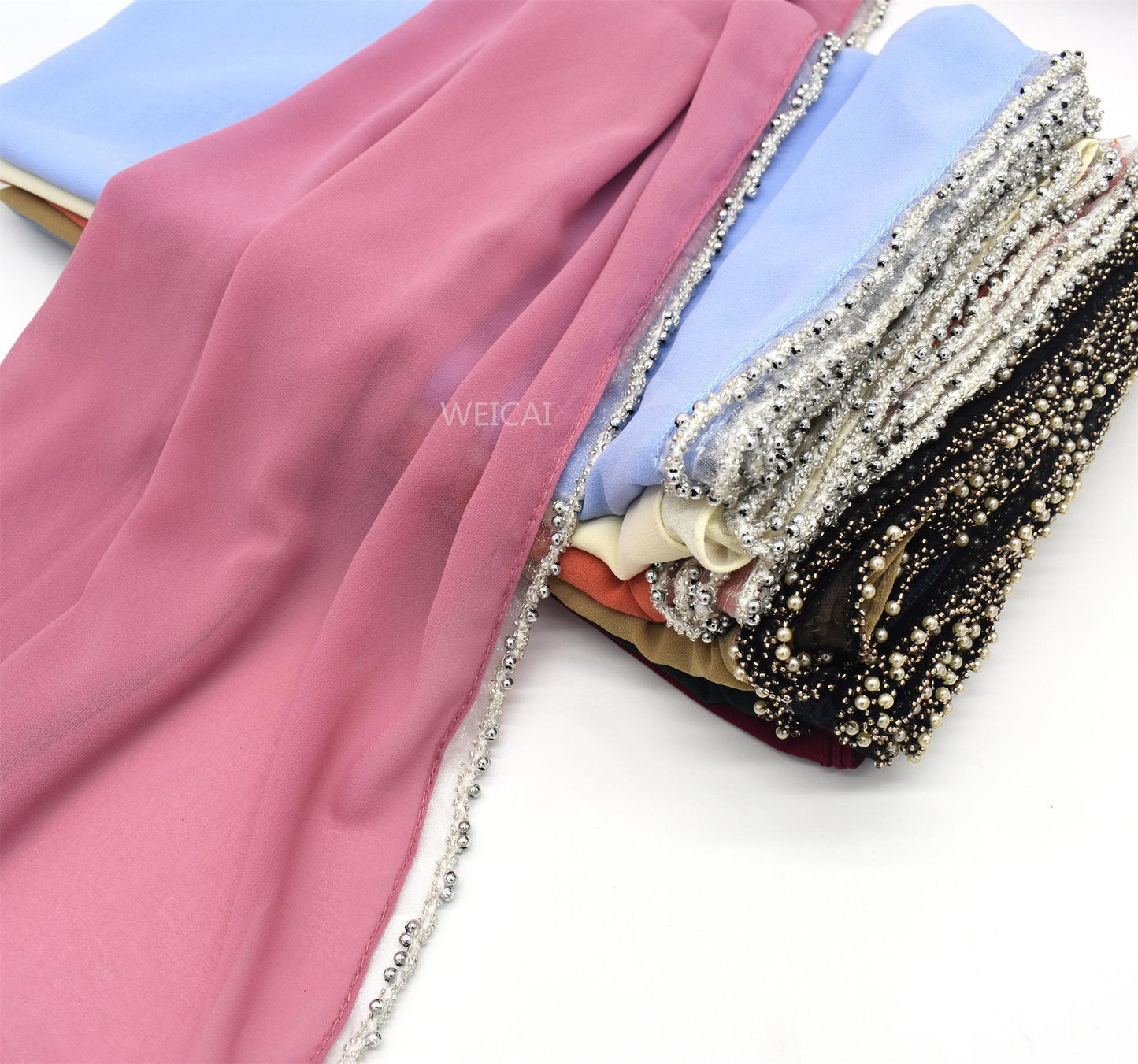 Bandeau Hijab en mousseline de soie unie HASASERIES HS1117