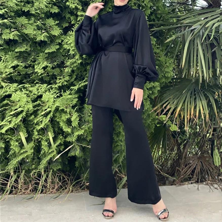 HASASERIES HS0702 Solid Color Dress Set