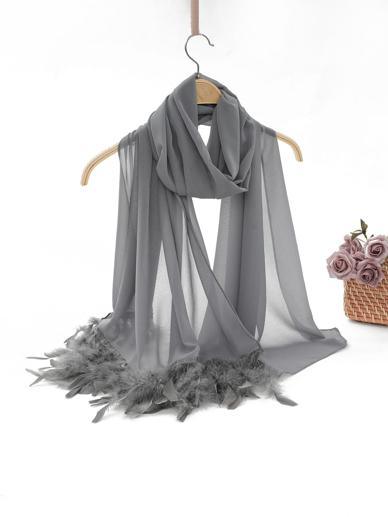 HASASERIES HS1146 Pure Color Chiffon Breathable Headscarf