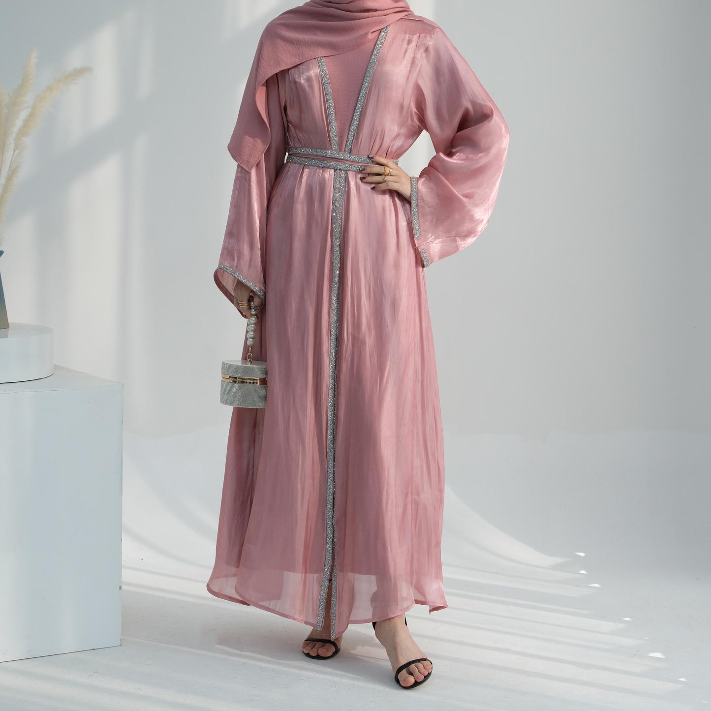 HASASERIES HS1184 Ensemble 2 pièces cardigan + robe intérieure