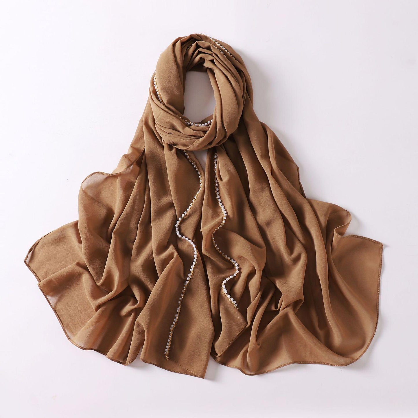 HASASERIES HS1116 Pearl Chiffon Headband Hijab