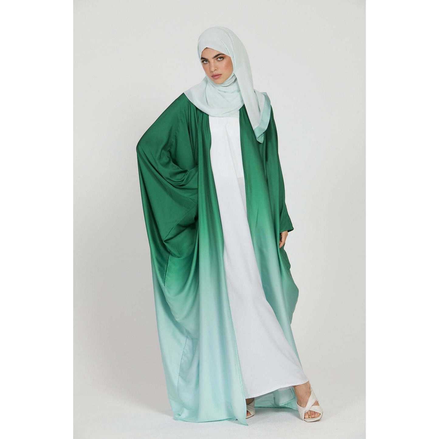 HASASERIES HS0928 Loose Gradient Cardigan Abaya