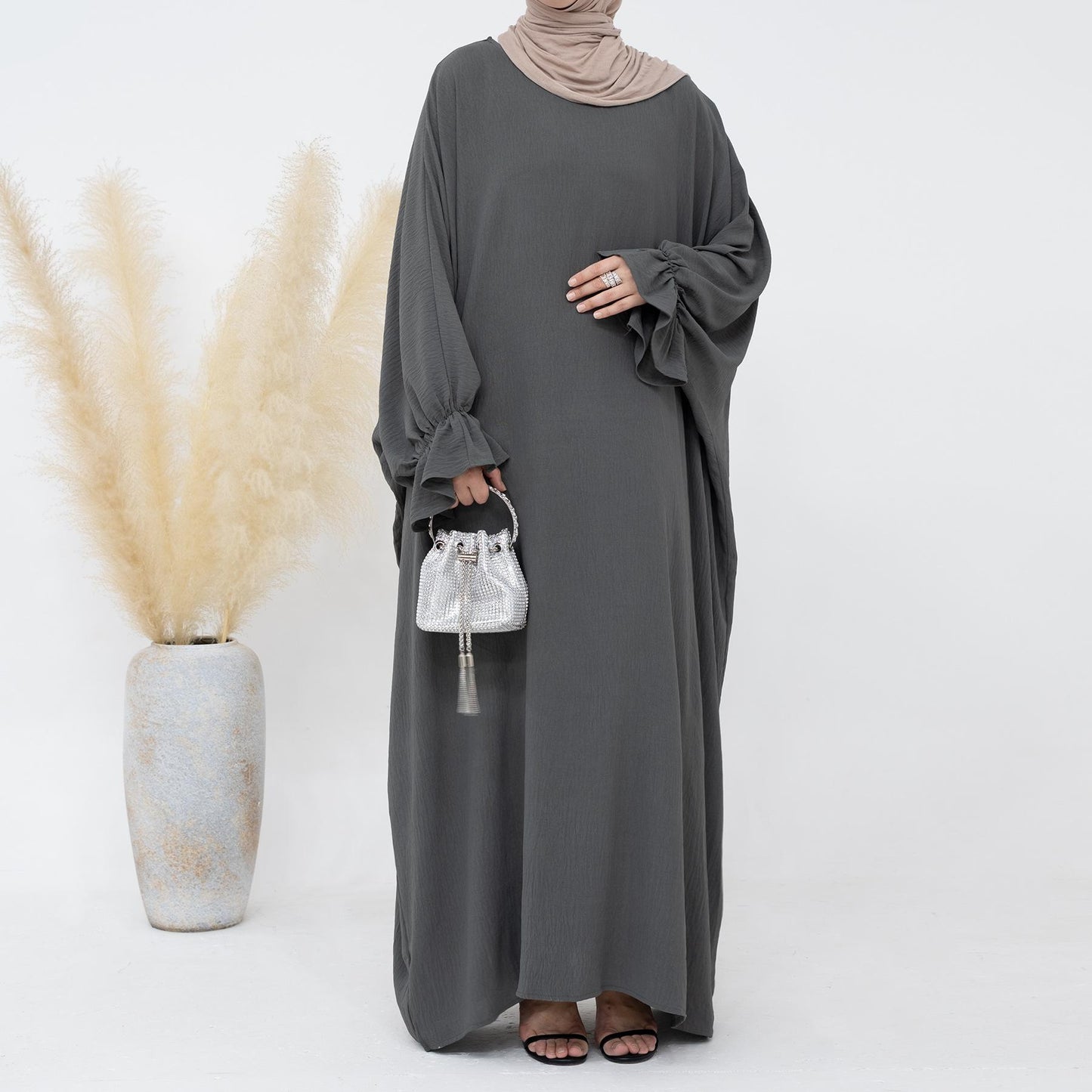 HASASERIES HS0996 1pcs Solid Color Abaya Dress