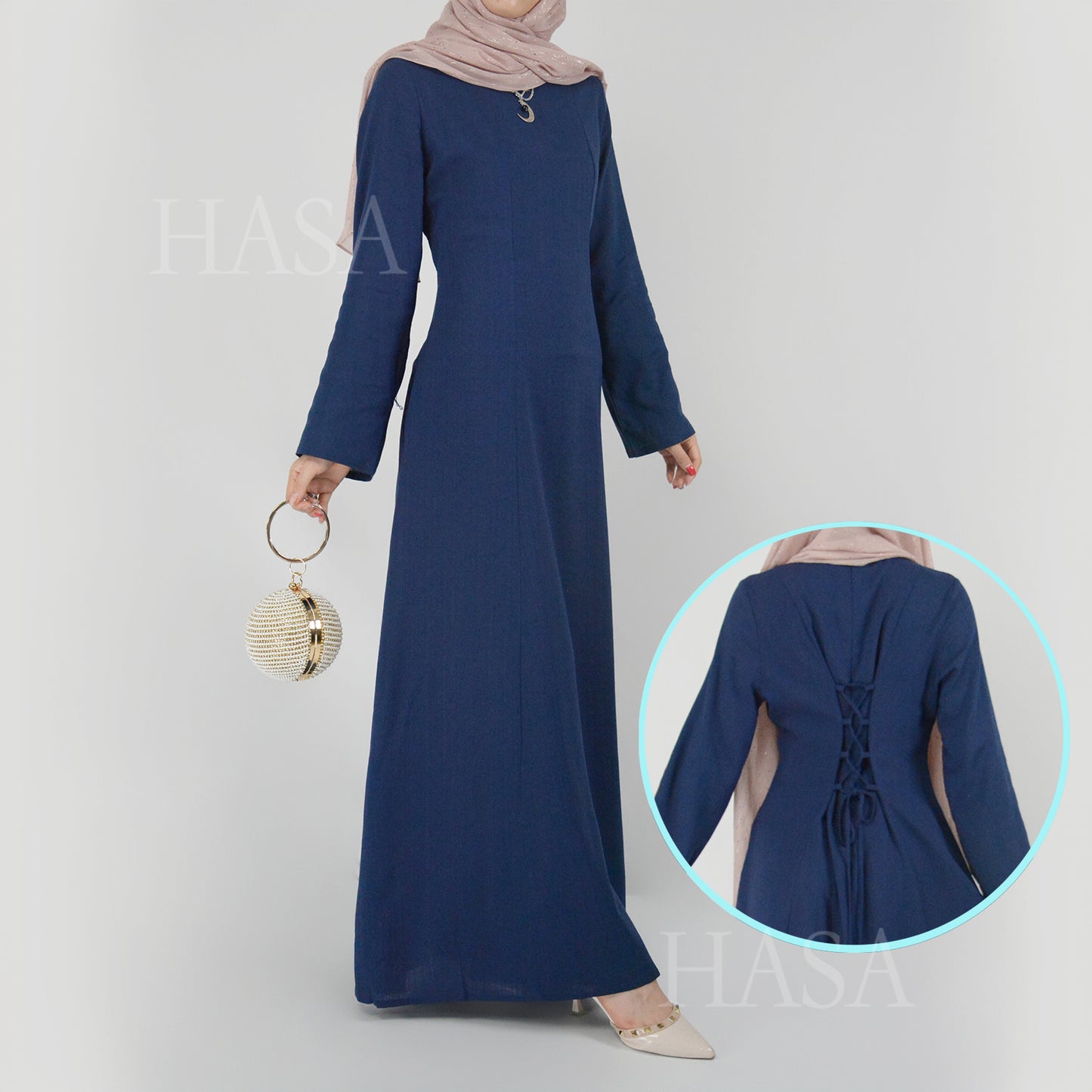 تنورة طويلة أنيقة من HASA HS5866 برباط خصر وتصميم واسع متأرجح