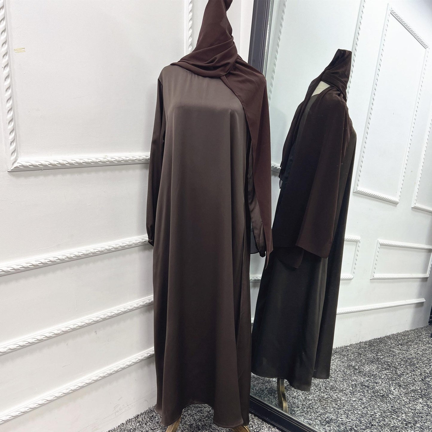 HASASERIES HS0708 Solid Color Robe Dress