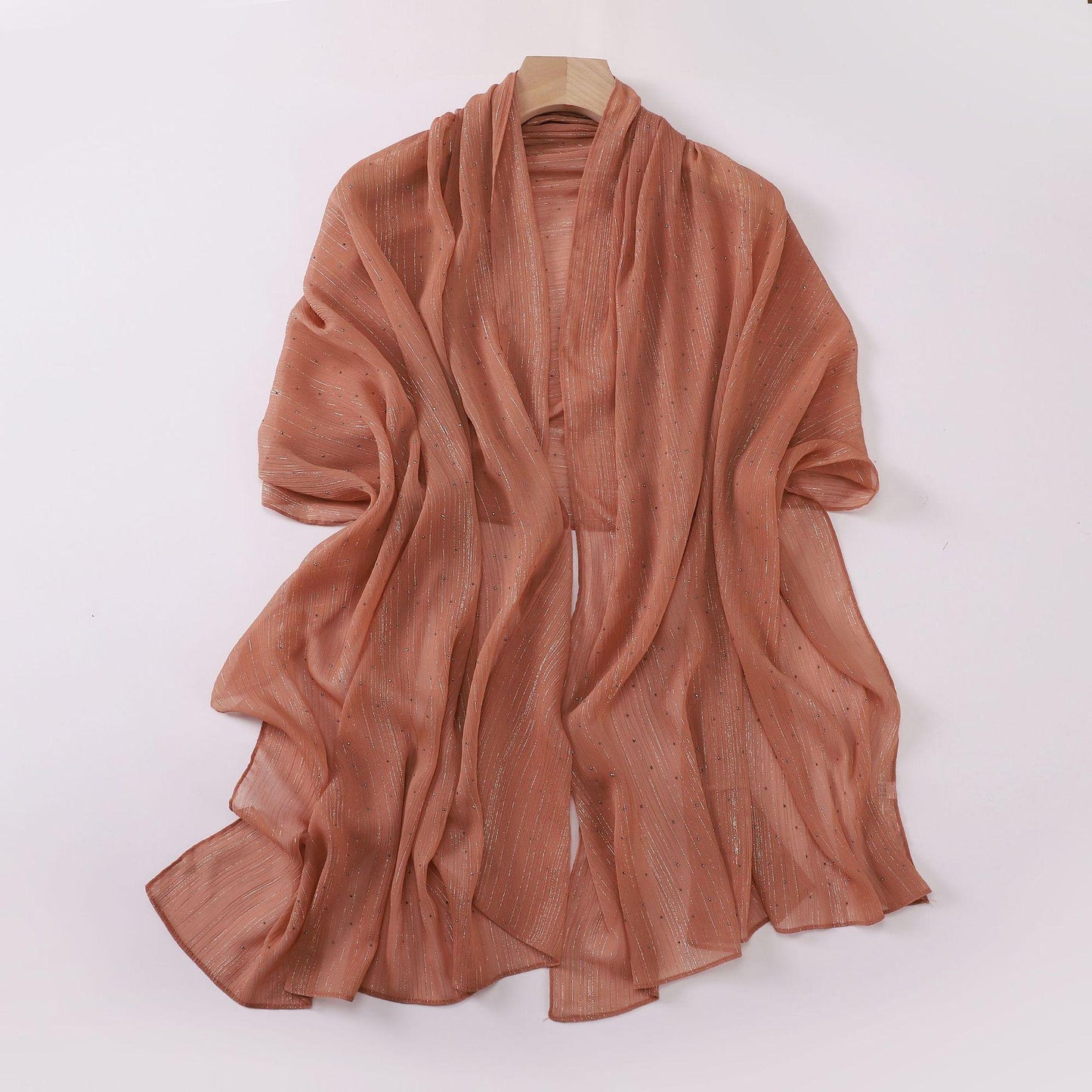 HASASERIES HS1114 All Over The Sky Hot Drilling Long Scarf Hijab