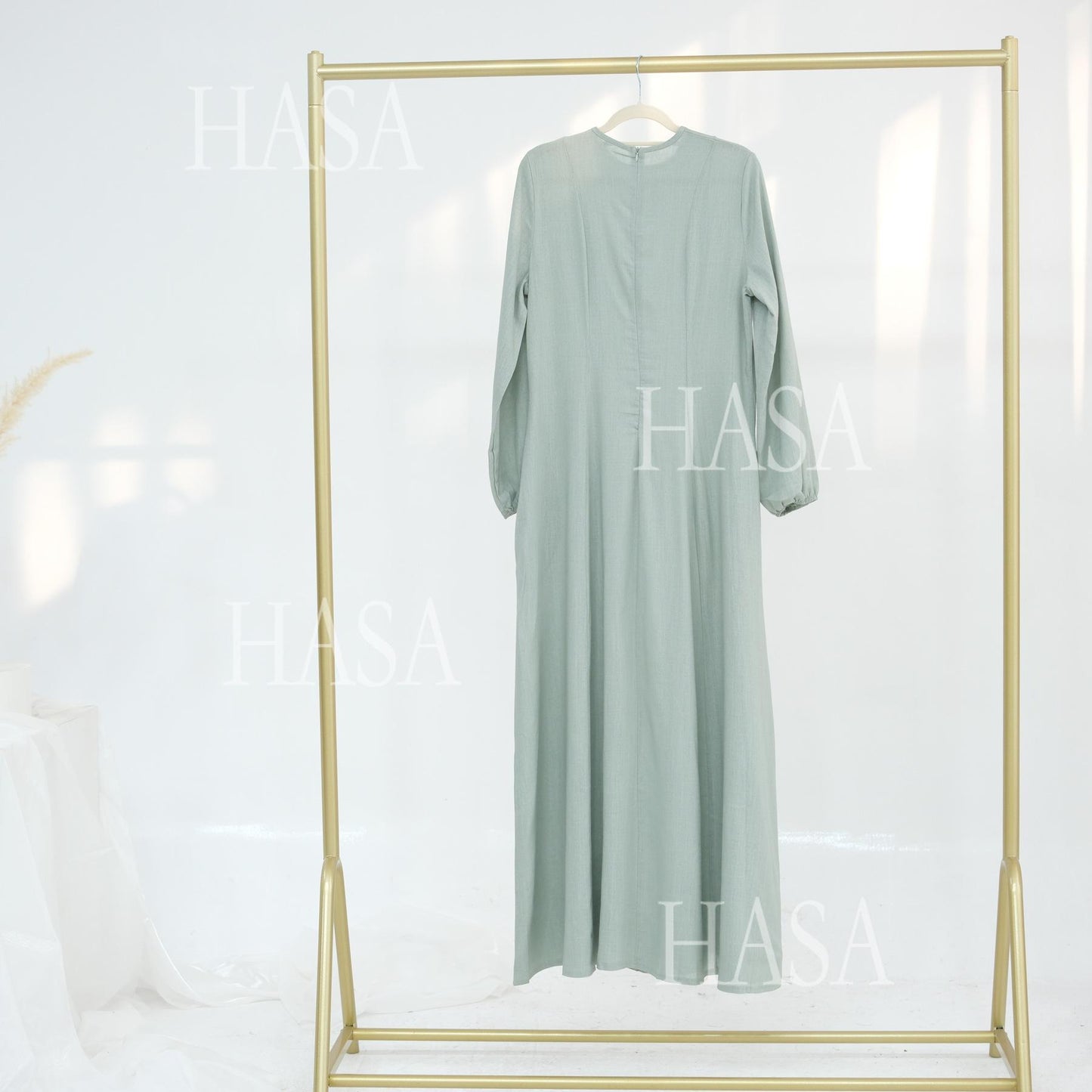 HASA HS5868 Solid Color Swing Comfortable Dress Robe Waist Cinching