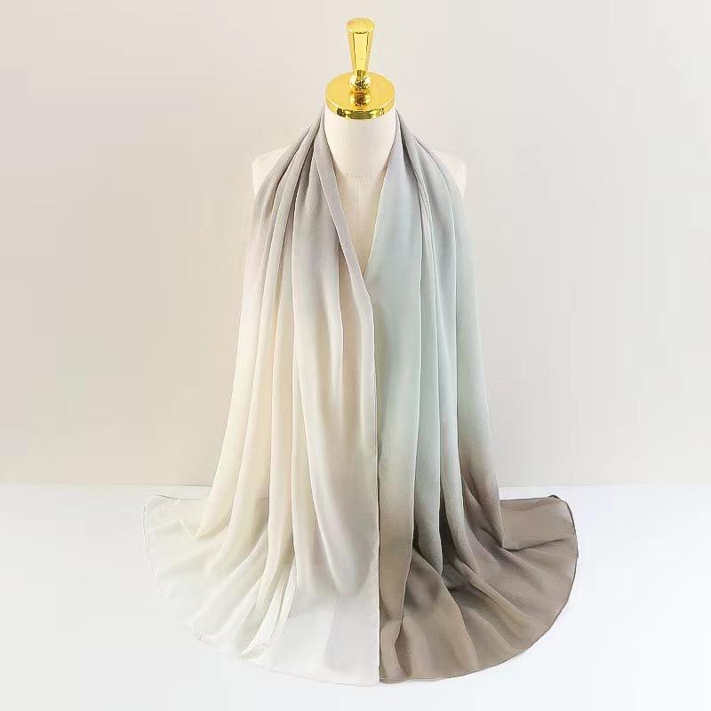 HASASERIES HS1148 New Gradient Chiffon Headscarf