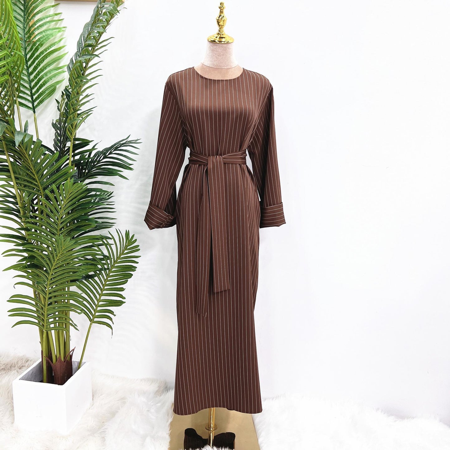 HASASERIES HS0707 Striped maxi dress