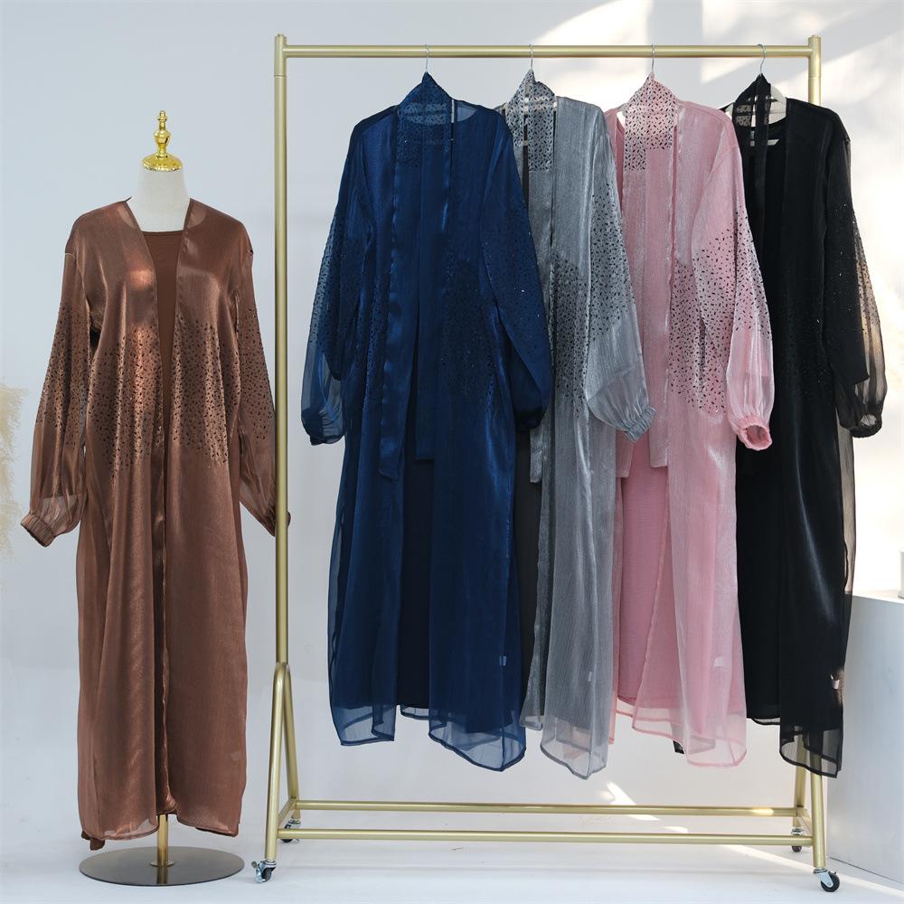 HASASERIES HS0932 3 Pcs Set Cardigan+Inner Dress+Hijab