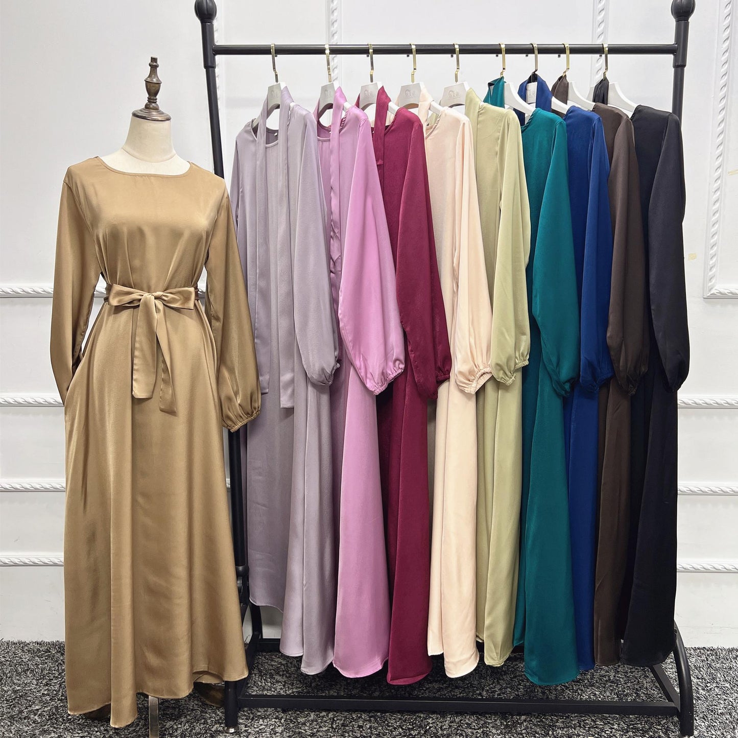 HASASERIES HS0708 Solid Color Robe Dress