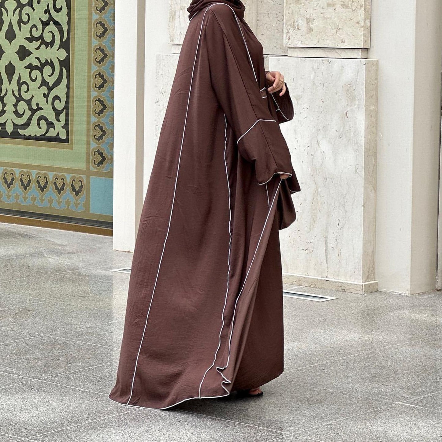 HASASERIES HS0933 3 Pcs Set Cardigan+Inner Dress+Hijab