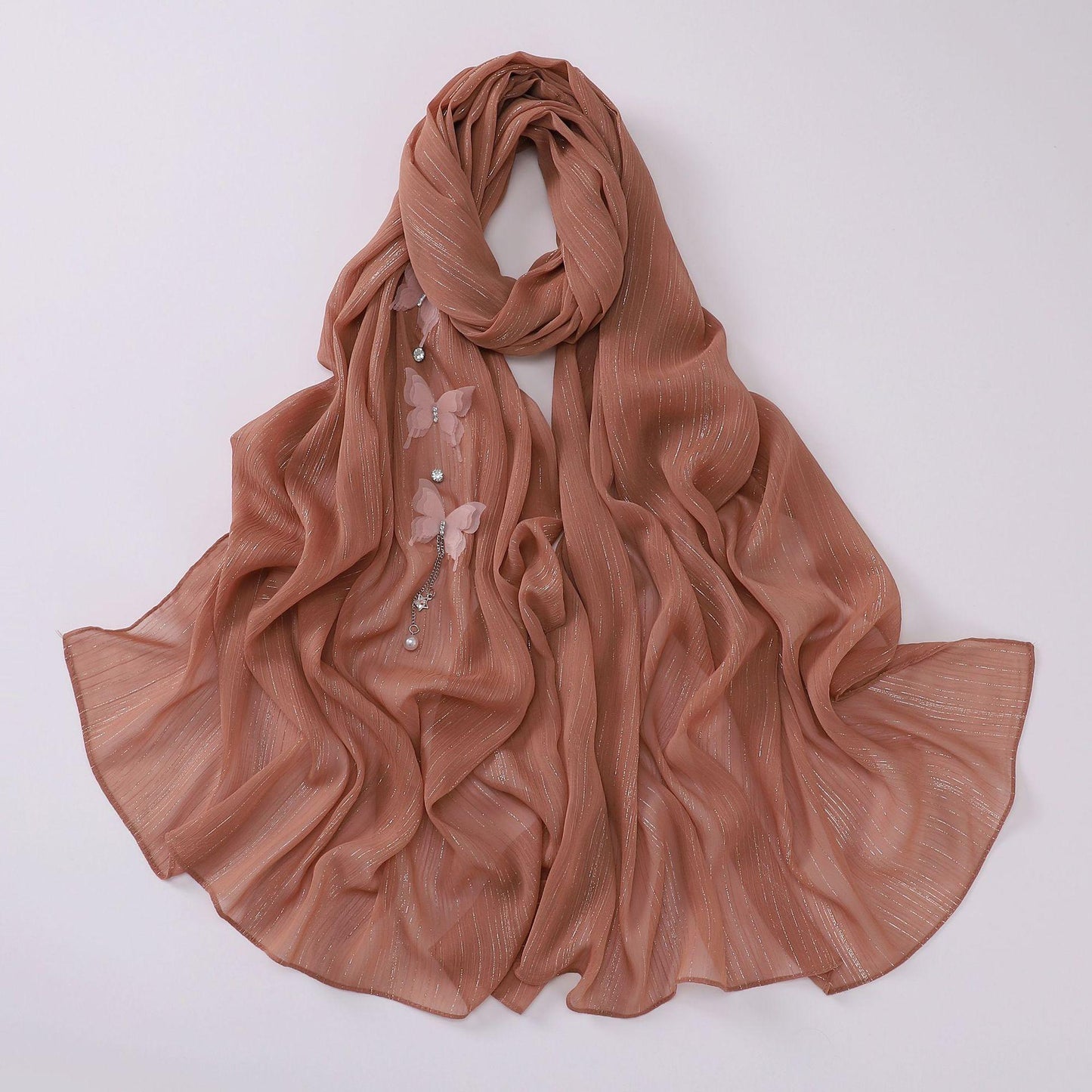 HASASERIES HS1112 Butterfly Long Headband Muslim Hijab