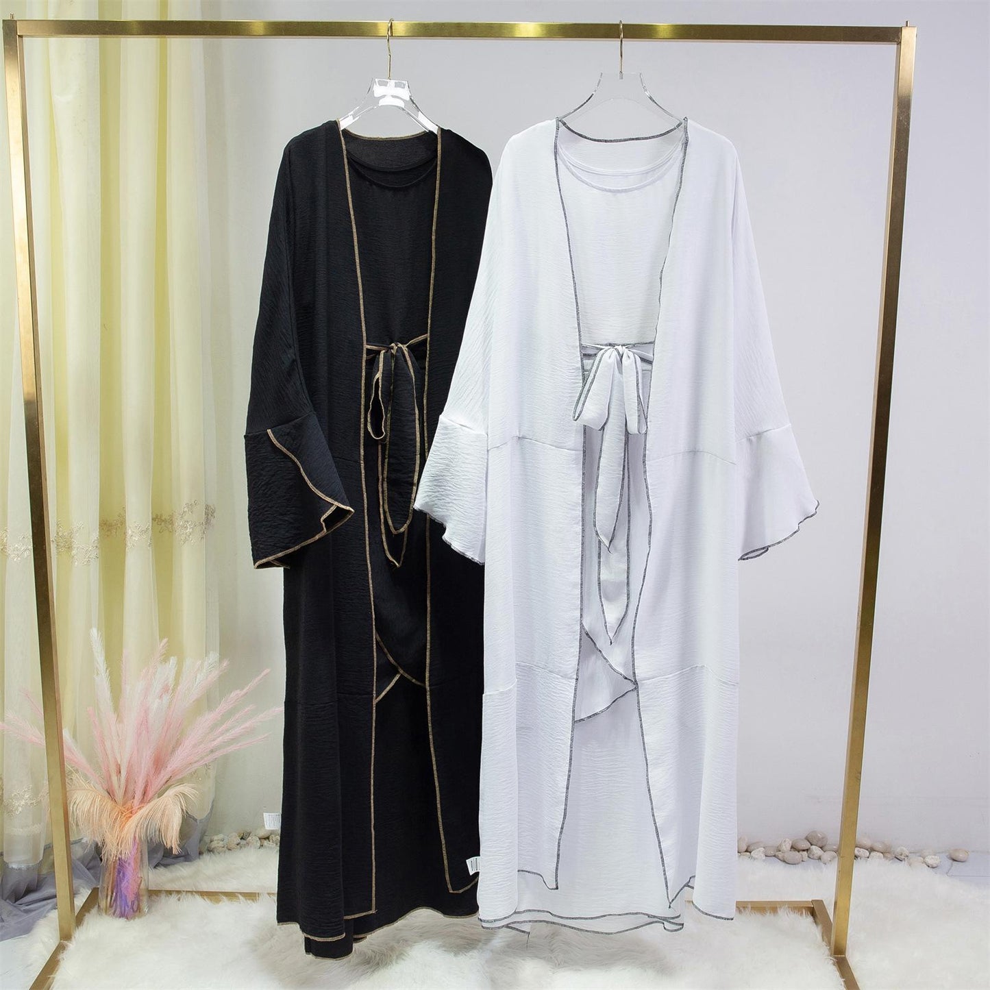 HASASERIES HS1098 3pcs Set Without Sleeves Inner Dress+Cardigan+special Belt