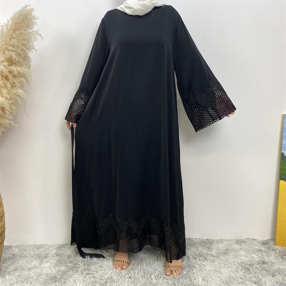 Robe longue en dentelle à la mode musulmane HASASERIES HS1084