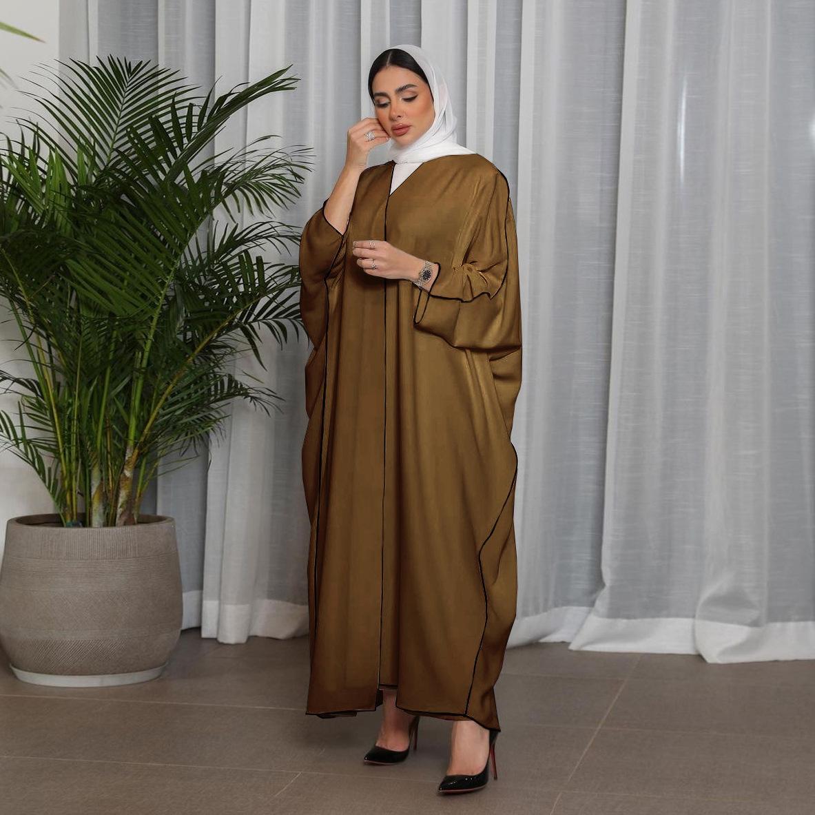 HASASERIES HS0677 White Panelled Abaya Robe