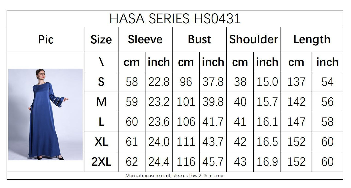 HS0431 Matte Dress Mermaid Three-layer Sleeve Bright Beads A-line Large Swing Long Skirt Female
