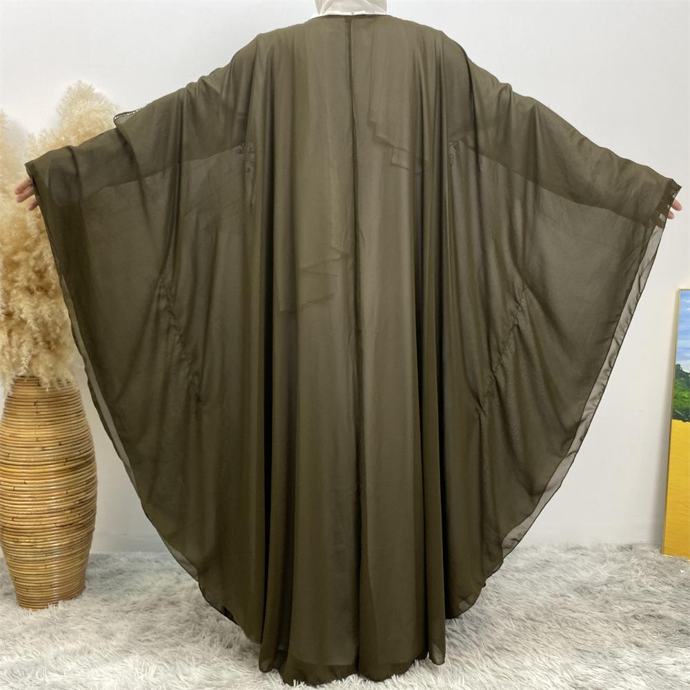 Robe cardigan musulmane à strass HASASERIES HS1085