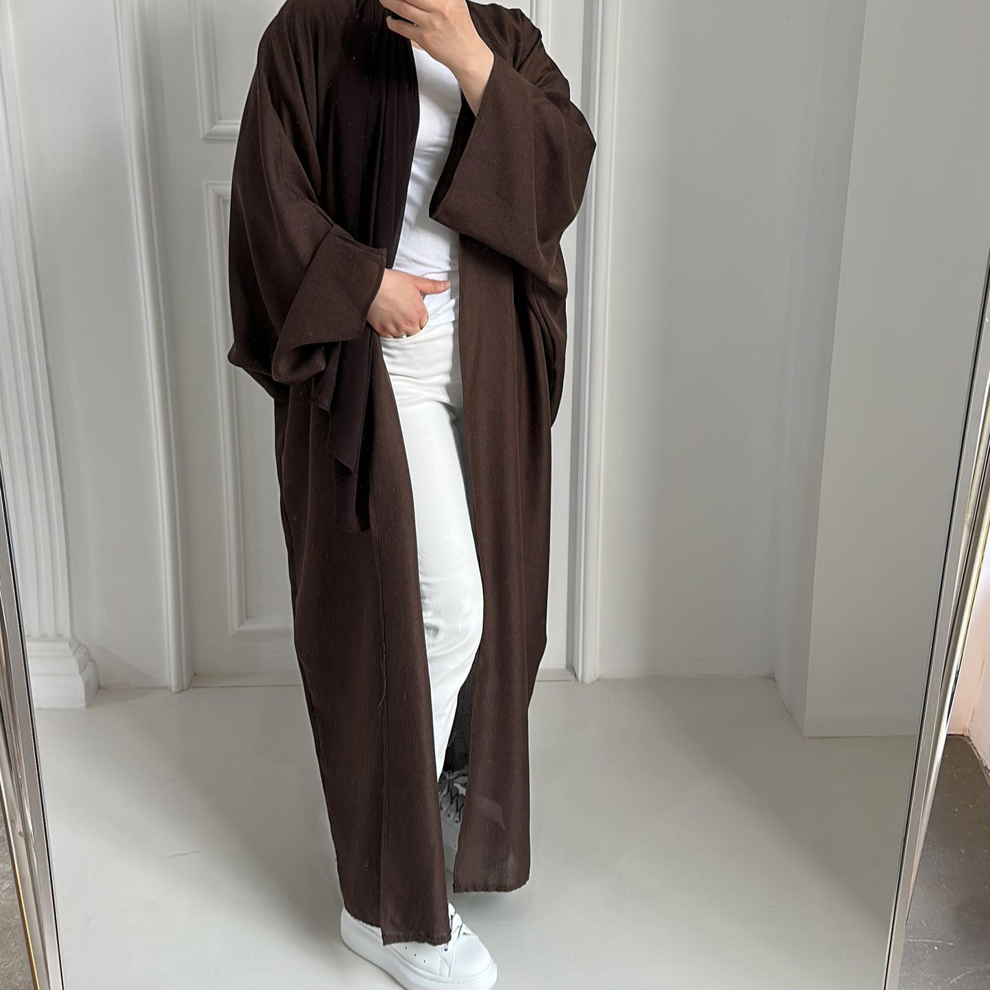 HASASERIES HS0714 Cardigan décontracté de couleur unie grande taille