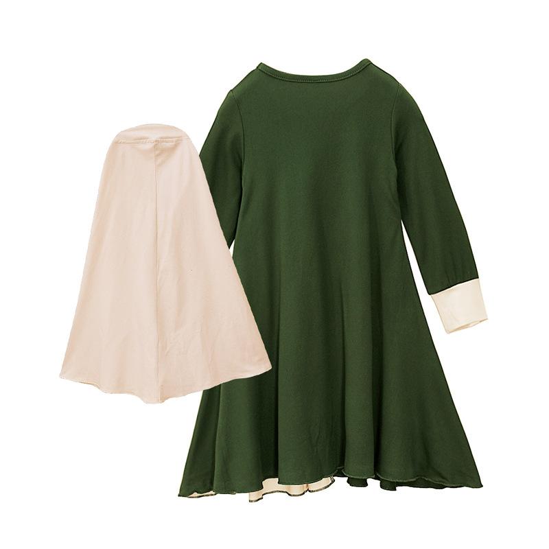 HASASERIES HS1201 Ensemble 2 pièces, Abaya pour enfant avec Khimar une couche.