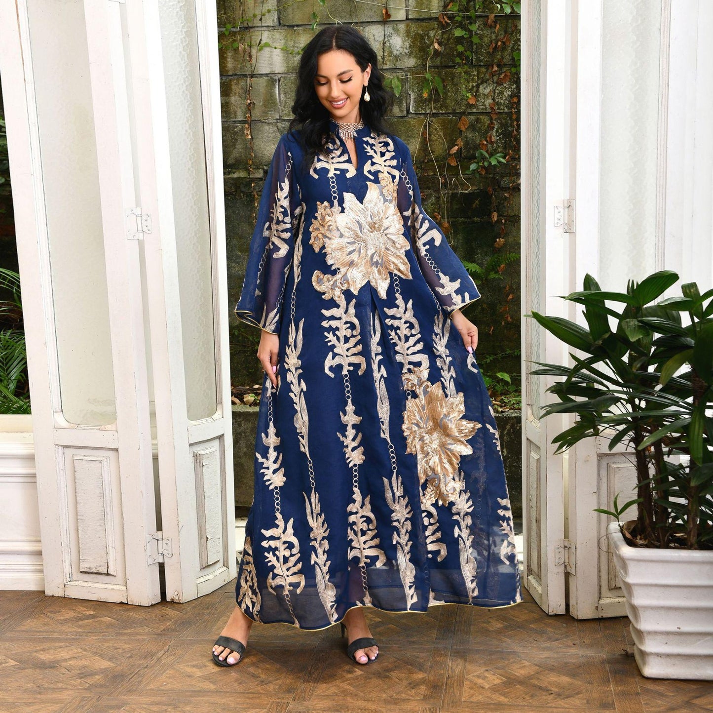 HASASERIES HS0444 Embroidered Muslim Robe