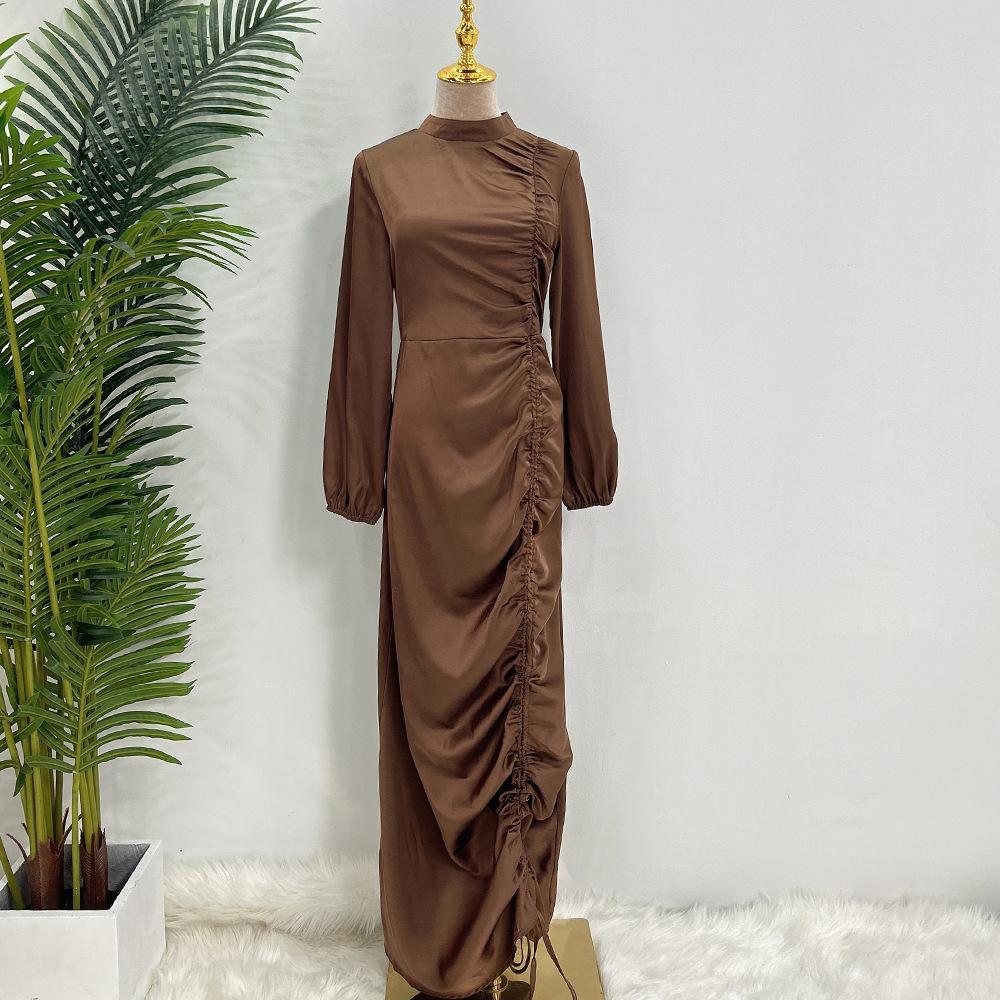 HASASERIES HS1045 Solid Color Large Robe Dress