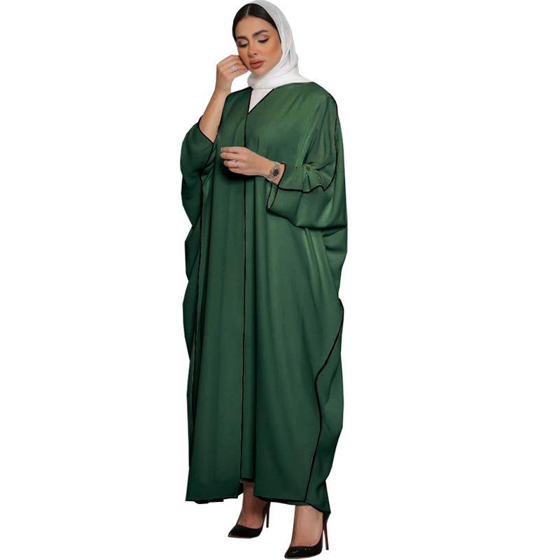 HASASERIES HS0677 White Panelled Abaya Robe