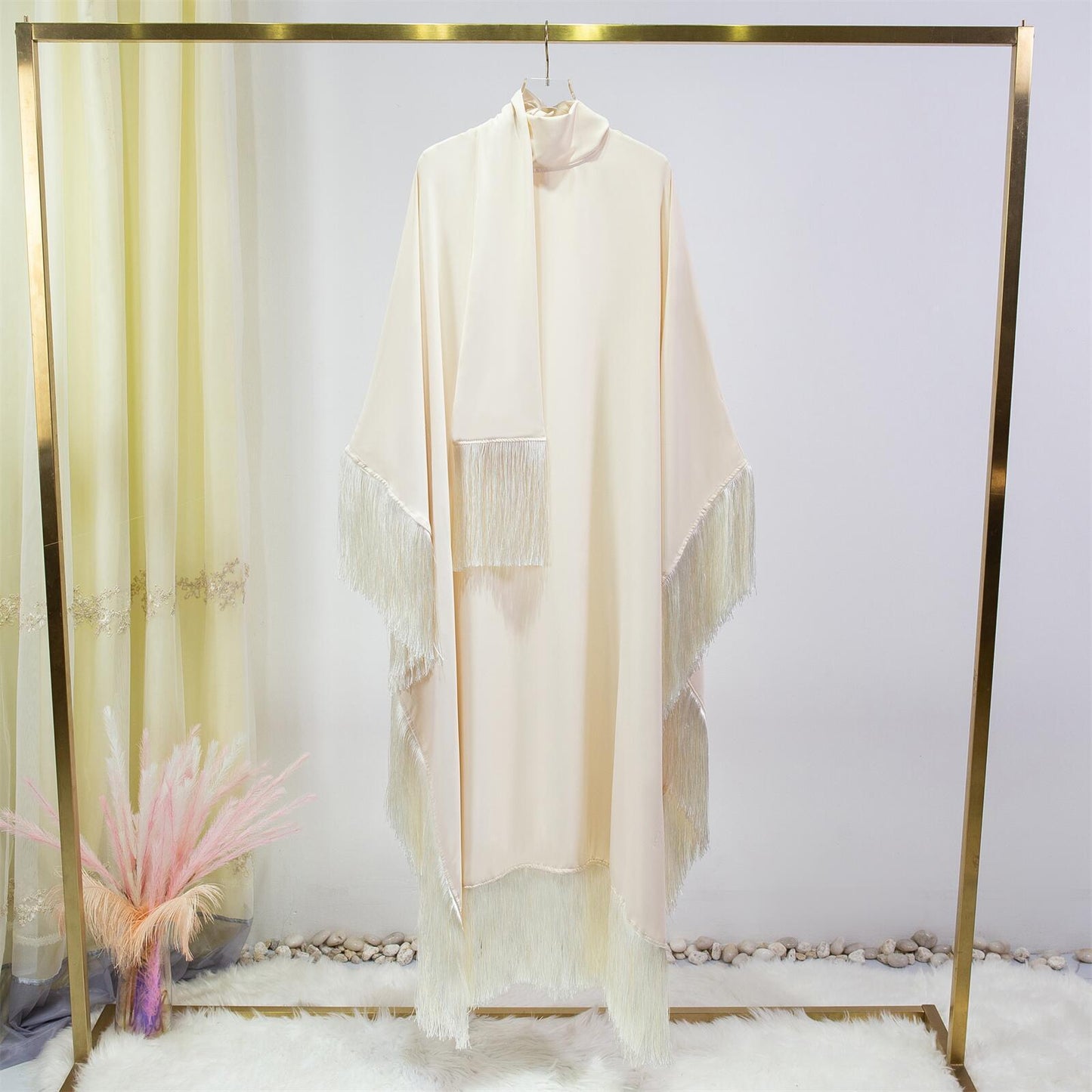 HS0467 Ladies Dolman Sleeve Tassel Kaftan High Fashion Dress modest party dress