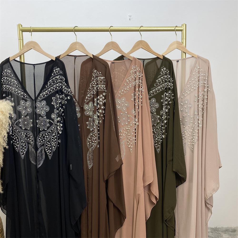 Robe cardigan musulmane à strass HASASERIES HS1085