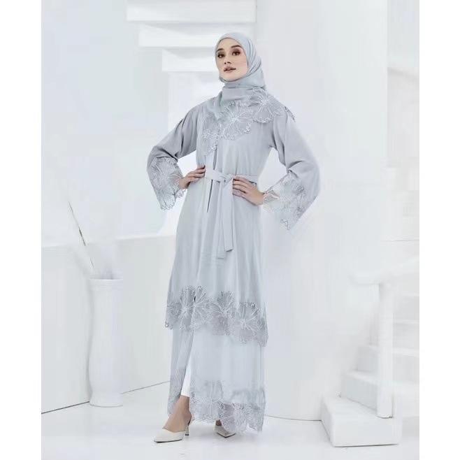 HASASERIES HS1025 1pcs Lace Embroidery Double-Layer Cardigan