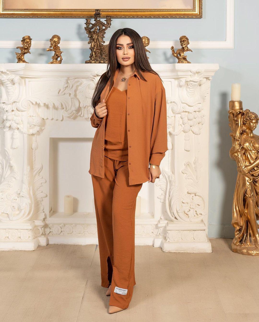 HASASERIES HS0829 3pcs Set Long Sleeved Shirt Vest and Pants