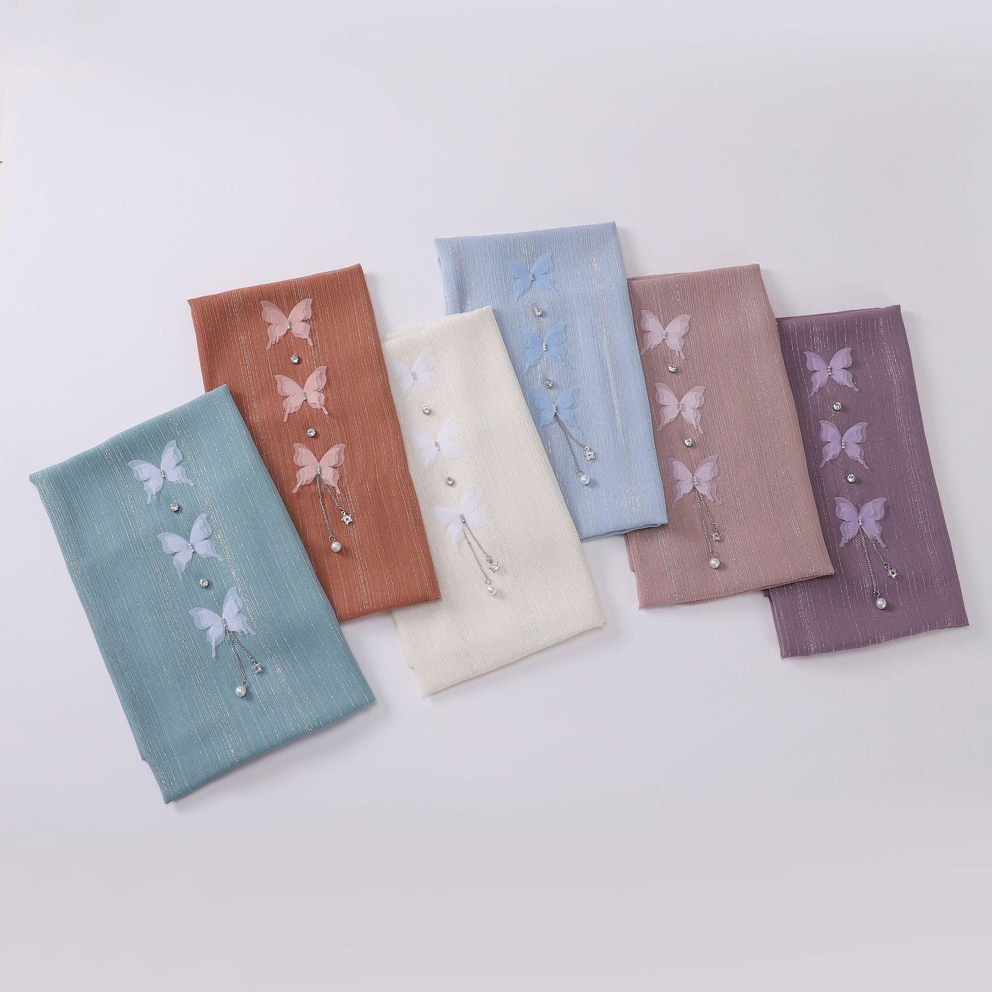 HASASERIES HS1112 Butterfly Long Headband Muslim Hijab