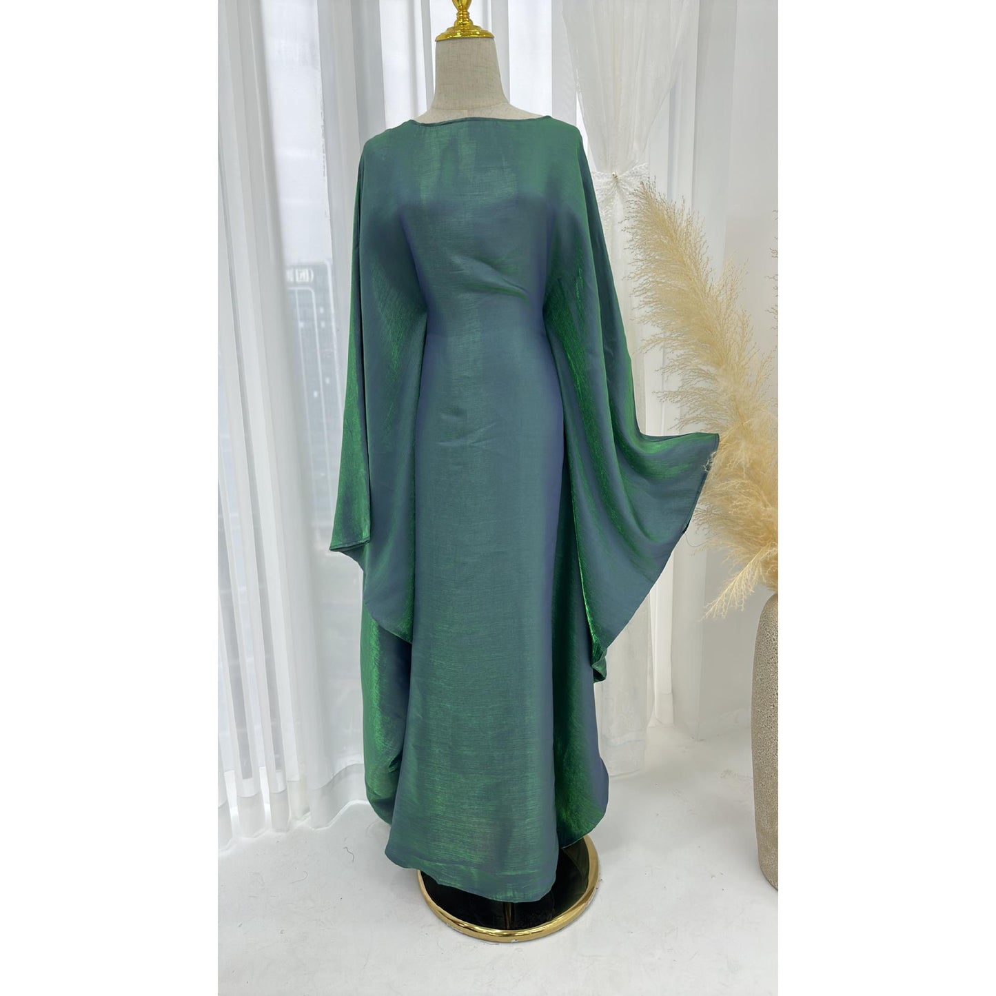 HS1348 Elegant Kaftan in Gold Cotton – 20 Vibrant Colors Available