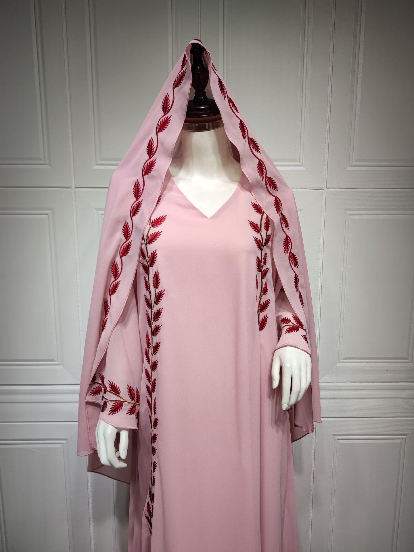 HASASERIES HS1050 2pcs Chiffon Long Muslim Dress with Hijab