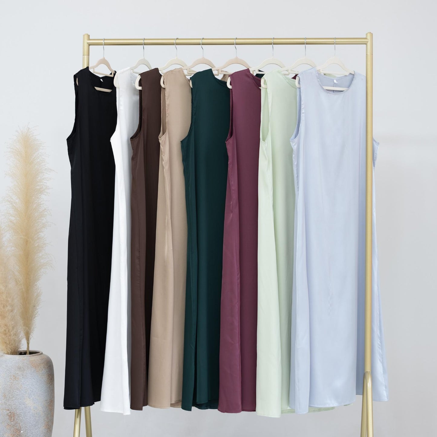 HASASERIES HS1018 Solid Color Bottoming Vest Dress
