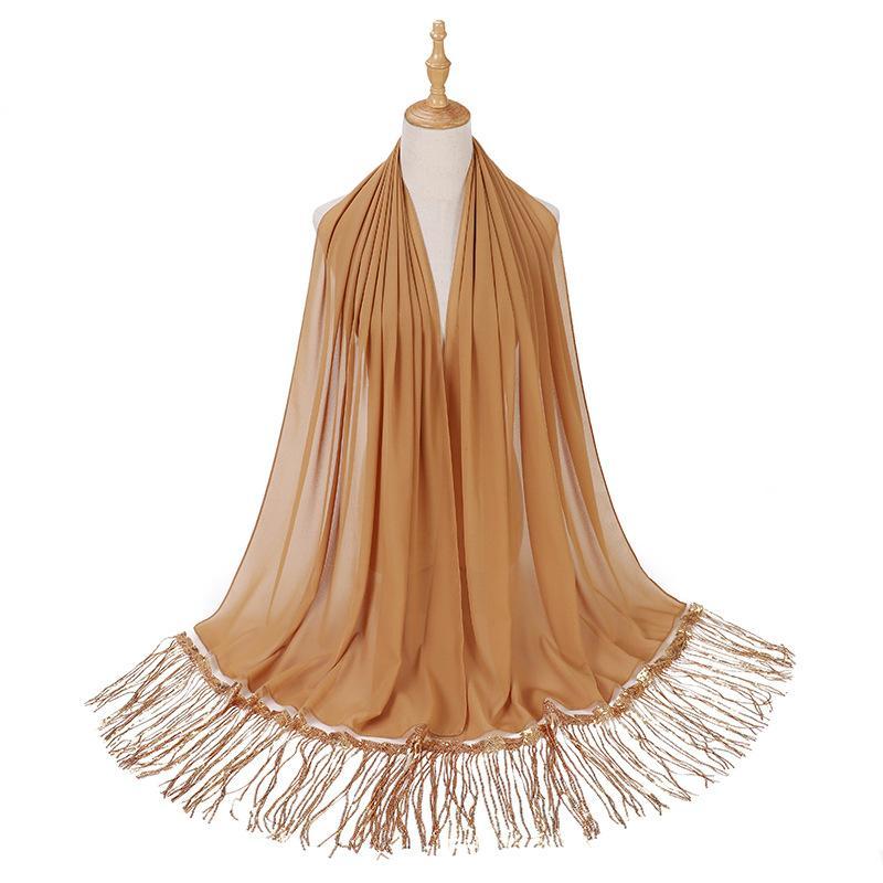 HASASERIES HS1139 Pearl Chiffon Scarf