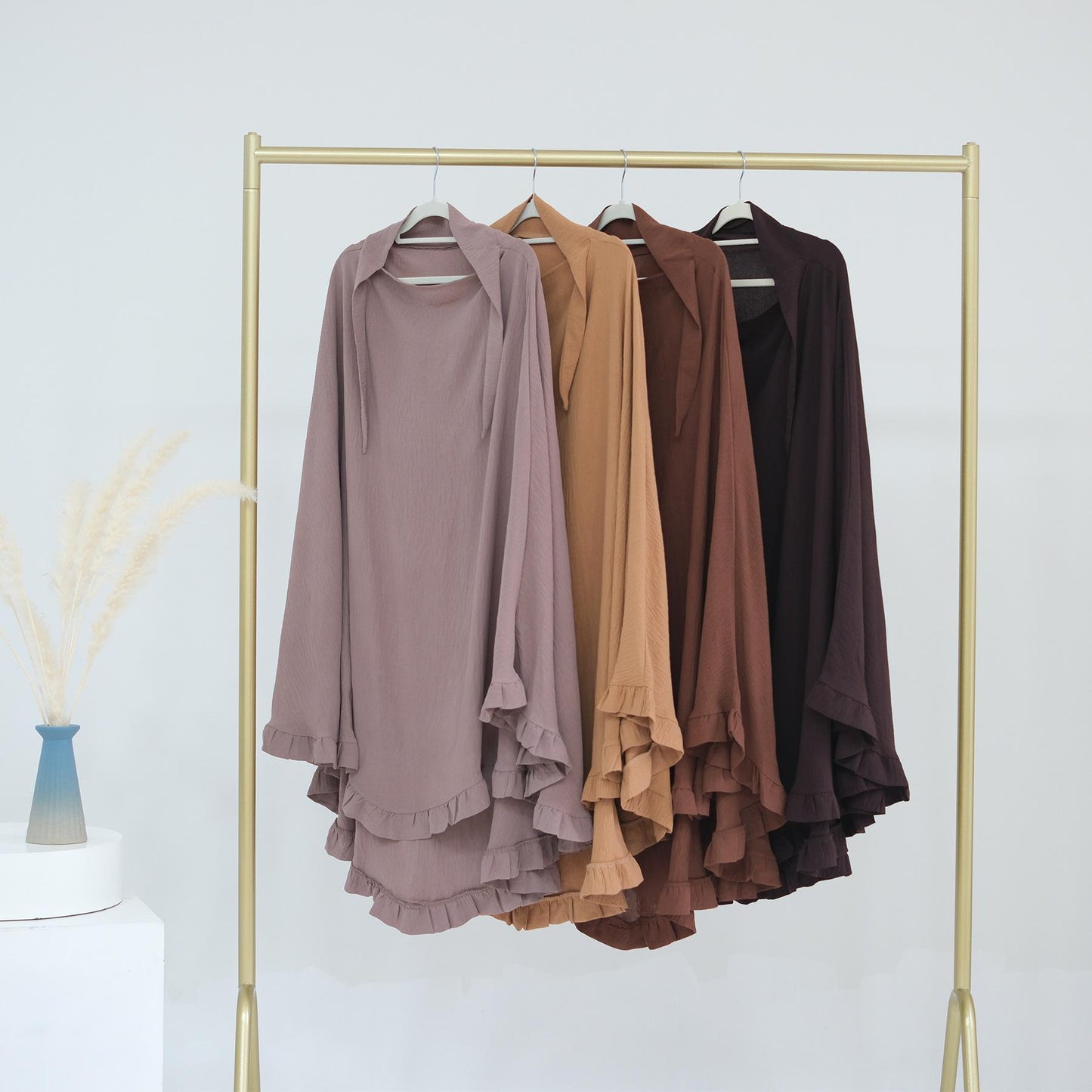 HS0993 solid color crepe khimar