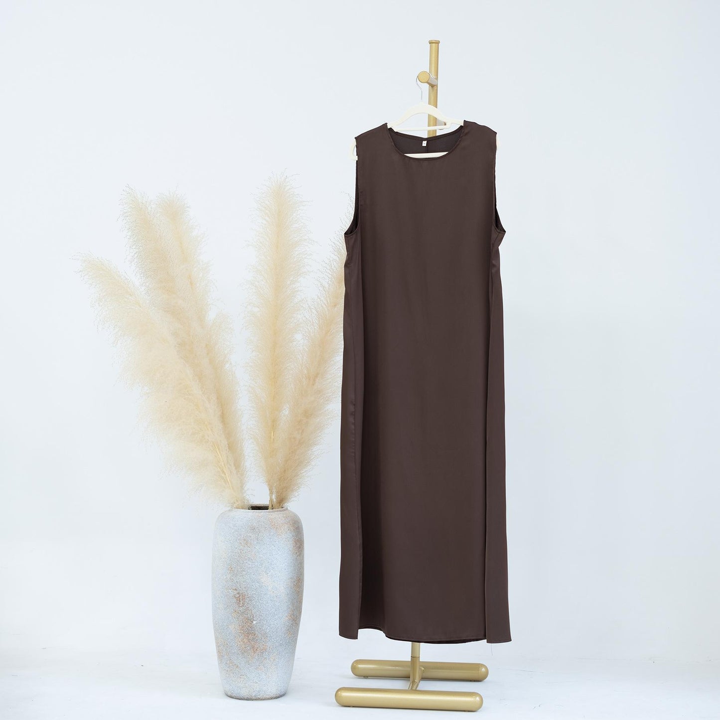 HASASERIES HS1018 Solid Color Bottoming Vest Dress